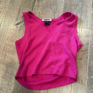 Suzzette Girls Hot Pink Waffle Tank Top Size XS/S